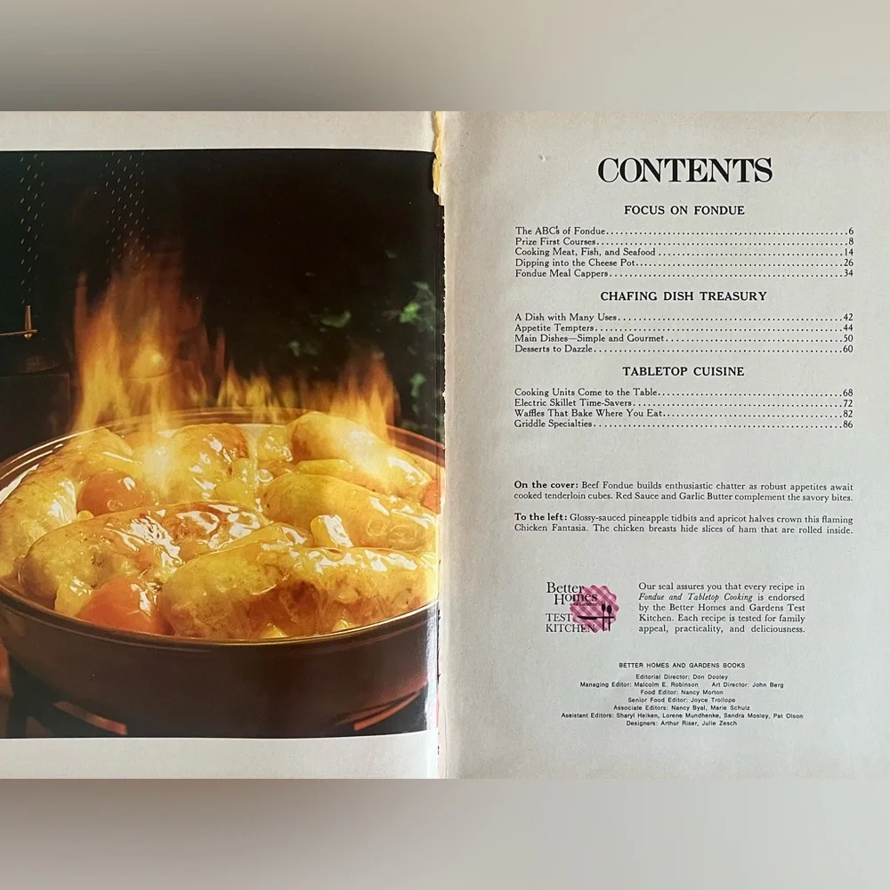 Vintage Better Homes and Gardens Fondue Cookbook Yellow Cover